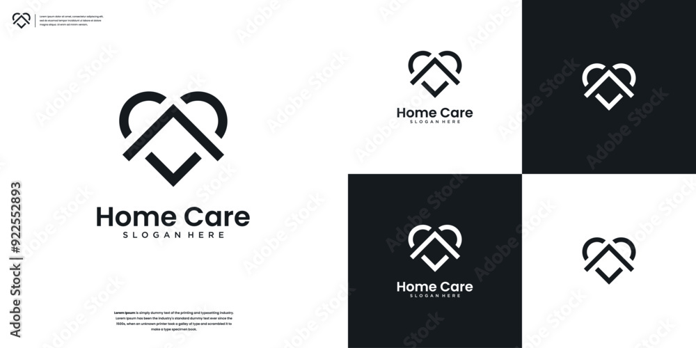 Minimalist Home Care logo. Medical House Logo Design Inspiration. Minimalist Home Care logo. Medical House Logo Design Inspiration.