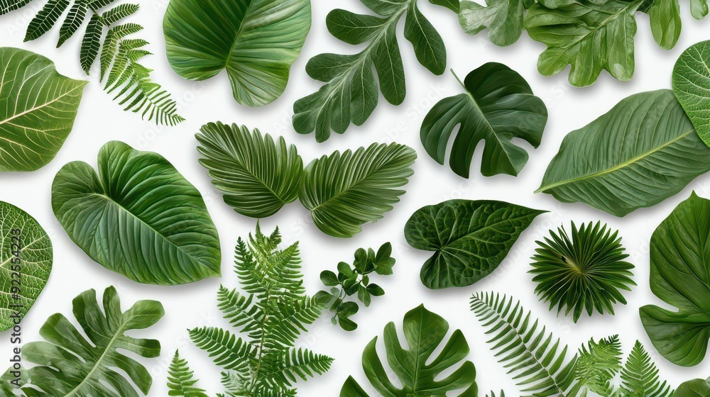 Tropical leaves pattern on white background. Tropical leaves pattern on white background.