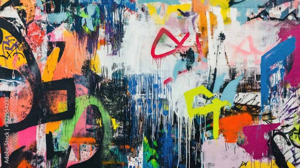 A close-up of a wall filled with graffiti, each stroke of color telling a story of creativity and rebellion. A close-up of a wall filled with graffiti, each stroke of color telling a story of creativity and rebellion.