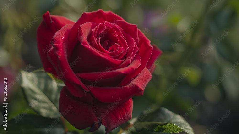 Create a breathtaking close-up of a single red rose in full bloom. Highlight the intricate details of the petals and the vibrant red color. Create a breathtaking close-up of a single red rose in full bloom. Highlight the intricate details of the petals and the vibrant red color.
