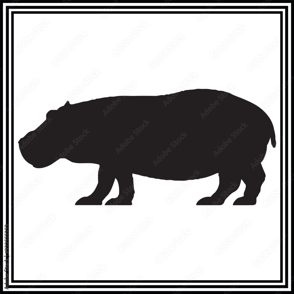 Hippopotamus silhouette vector , wildlife animal illustration. Hippopotamus silhouette vector , wildlife animal illustration.