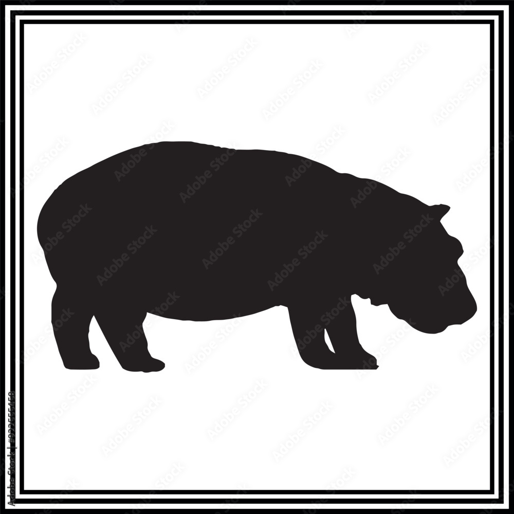 Hippopotamus silhouette vector , wildlife animal illustration. Hippopotamus silhouette vector , wildlife animal illustration.