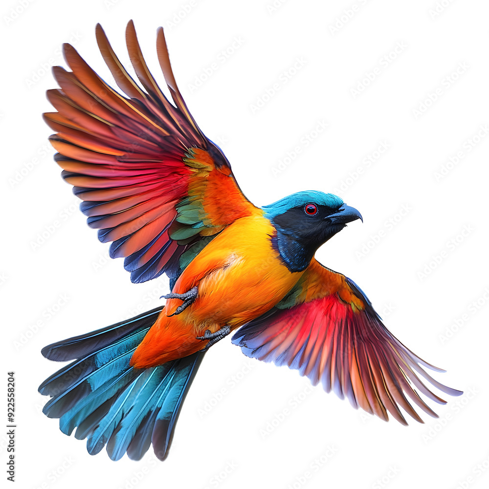 Obraz premium a fantastical colorful bird flying