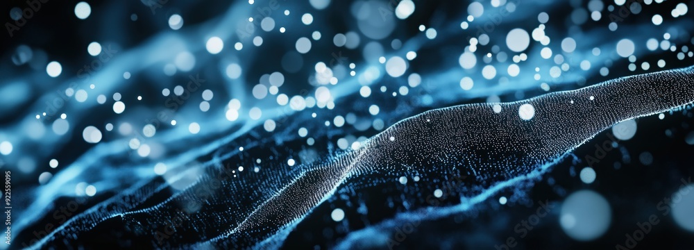 A futuristic digital representation of a water pipeline incorporating advanced technologies like AI, ML, and IoT for smart leak detection and sustainable management. A futuristic digital representation of a water pipeline incorporating advanced technologies like AI, ML, and IoT for smart leak detection and sustainable management.
