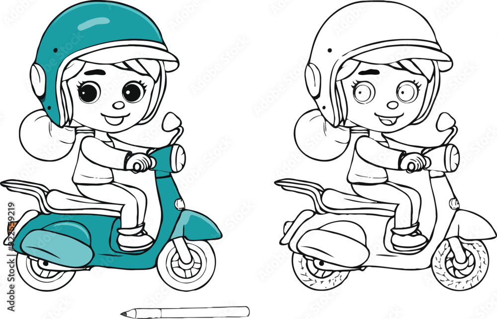 coloring page a simple drawing of baby boy driving vehicle, Coloring book coloring page a simple drawing of baby boy driving vehicle, Coloring book