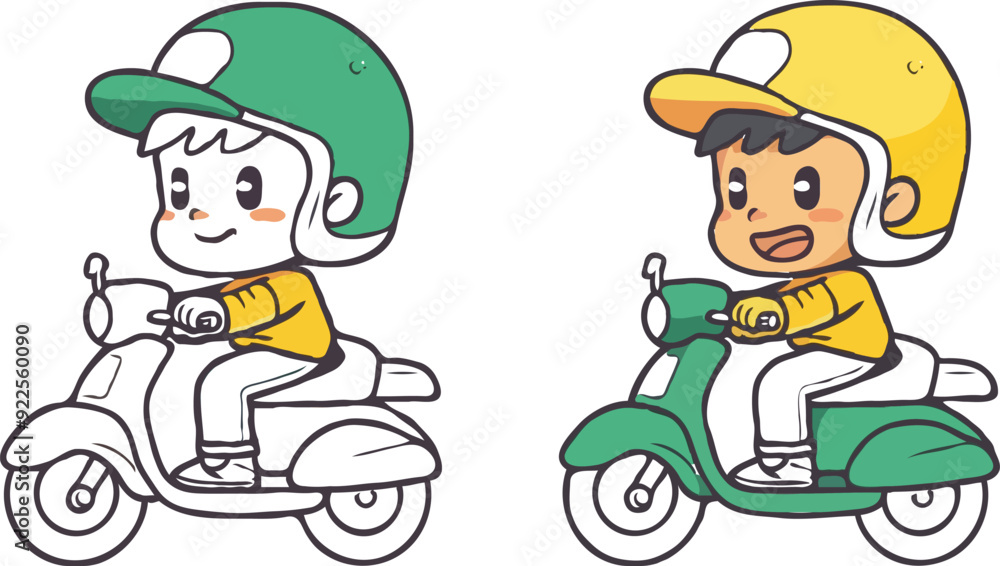 coloring page a simple drawing of baby boy driving vehicle, Coloring book coloring page a simple drawing of baby boy driving vehicle, Coloring book
