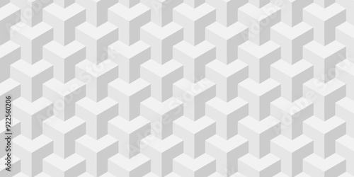 	
Minimal vector cubes geometric tile and mosaic wall grid backdrop hexagon technology wallpaper background. white and gray block cube structure backdrop grid triangle texture vintage design.