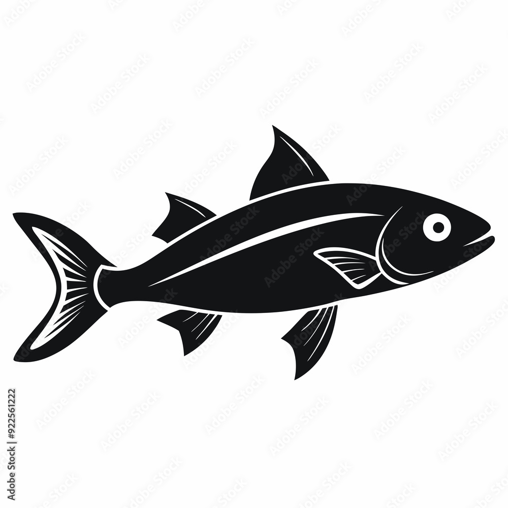 Fototapeta premium Haddock Black silhouette