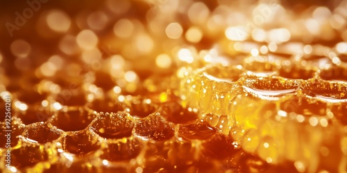 Photography, abstract texture, golden honeycomb close-up, rich amber tones, perfect for background or wallpaper photo