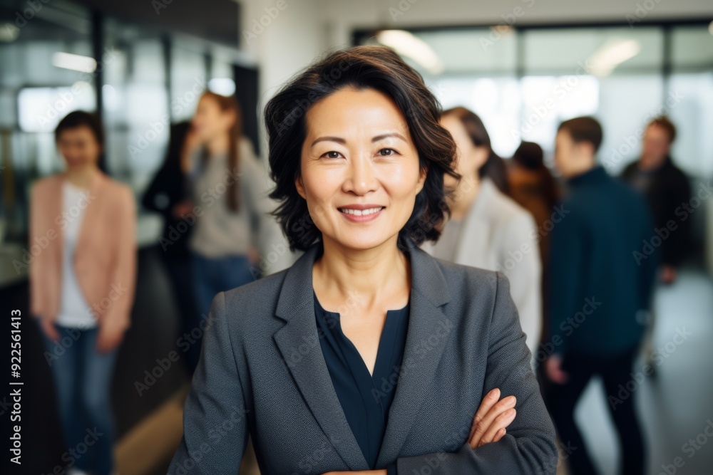 Portrait of a middle aged Asian business woman in office Portrait of a middle aged Asian business woman in office