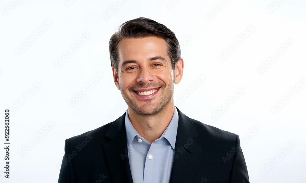 Portrait of a smiling young businessman on a white background. Shallow depth of field. Portrait of a smiling young businessman on a white background. Shallow depth of field.