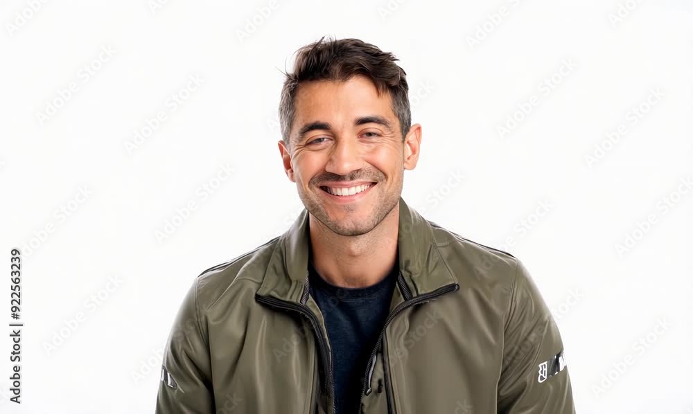 Portrait of a handsome young man smiling on a white background. Portrait of a handsome young man smiling on a white background.