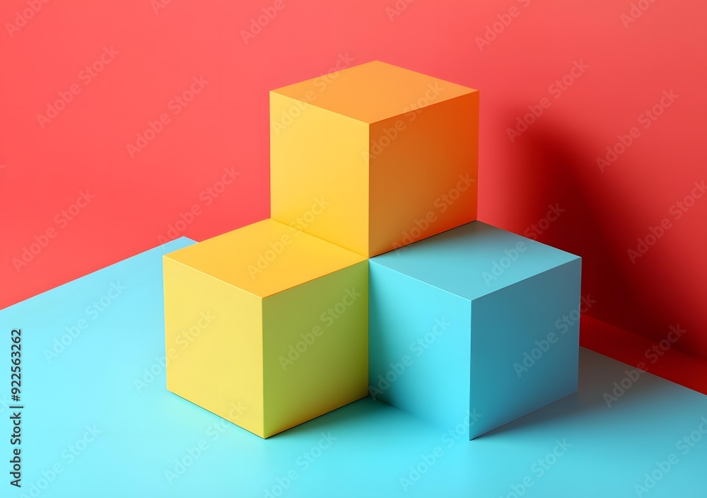 Abstract Geometric Shapes on Colorful Background Abstract Geometric Shapes on Colorful Background