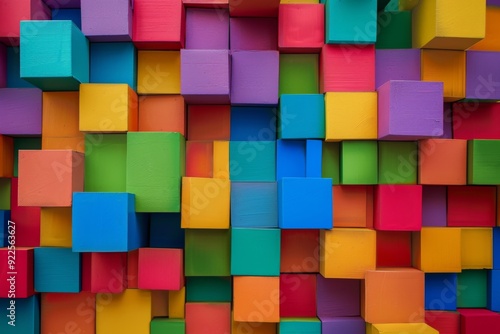 Colorful wall block background