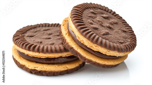 Sandwich cookies isolated on white background
