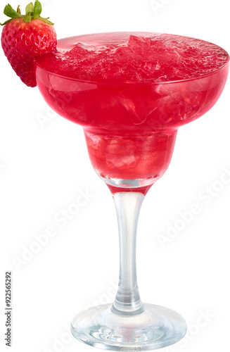 Transparent strawberry Daiquiri, Cuba drink cocktail high details - Ready to use Premium PNG Cutout isolated image photo