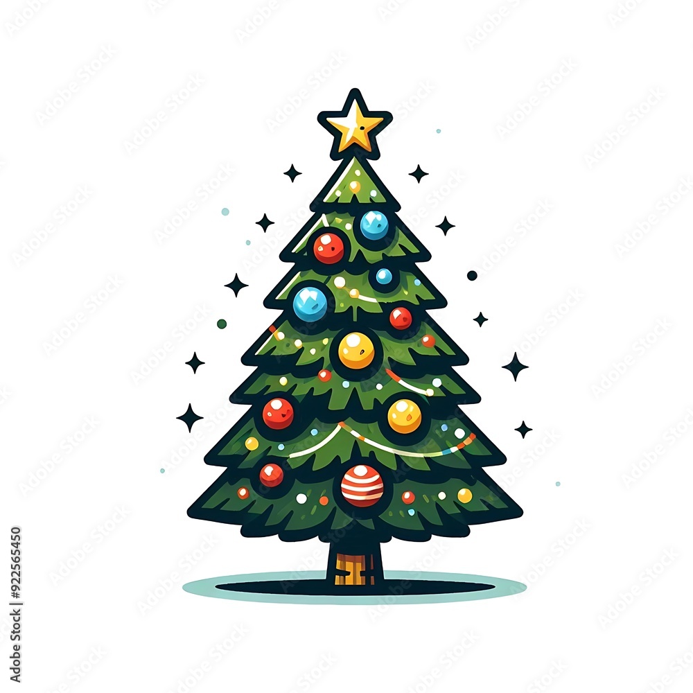Fototapeta premium christmas tree image a white background
