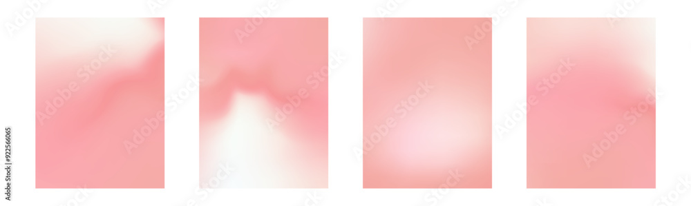 Set of rectangle abstract pearl gradient backgrounds with delicate gradation of rose pink and nude beige colors. Vector illustration of luxury backdrops. Smooth fluid wallpaper in pastel shades Set of rectangle abstract pearl gradient backgrounds with delicate gradation of rose pink and nude beige colors. Vector illustration of luxury backdrops. Smooth fluid wallpaper in pastel shades