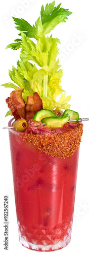 Canvas Print Bloody Ceasar, Bloody mary, Virgin Mary, tomato juice, Vodka, toppings, celery,