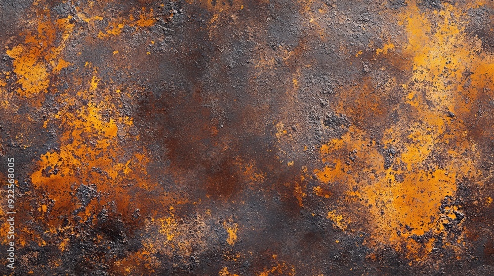 Panoramic view of a rusted metal surface, showing the corrosive texture of old iron, ideal for use as a background in presentations Panoramic view of a rusted metal surface, showing the corrosive texture of old iron, ideal for use as a background in presentations