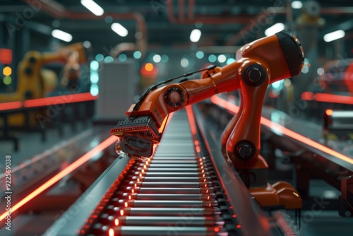 Wallpaper Mural Robot arm on conveyor belt in factory Torontodigital.ca