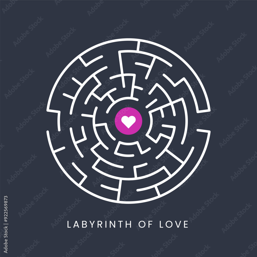 The labyrinth of love. Isolated Vector Illustration The labyrinth of love. Isolated Vector Illustration