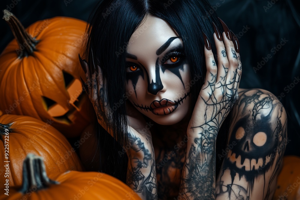 Spookily Seductive Sorceress and Her Mysteriously Carved Companion: A Haunting Halloween Harmony.Generative AI.不気味なほど魅惑的なソーサレスと不思議な彫刻を施された仲間: 呪われたハロウィーンのハーモニー Spookily Seductive Sorceress and Her Mysteriously Carved Companion: A Haunting Halloween Harmony.Generative AI.不気味なほど魅惑的なソーサレスと不思議な彫刻を施された仲間: 呪われたハロウィーンのハーモニー