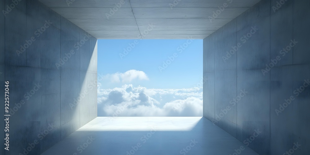 Obraz premium Concrete Room with Sky View