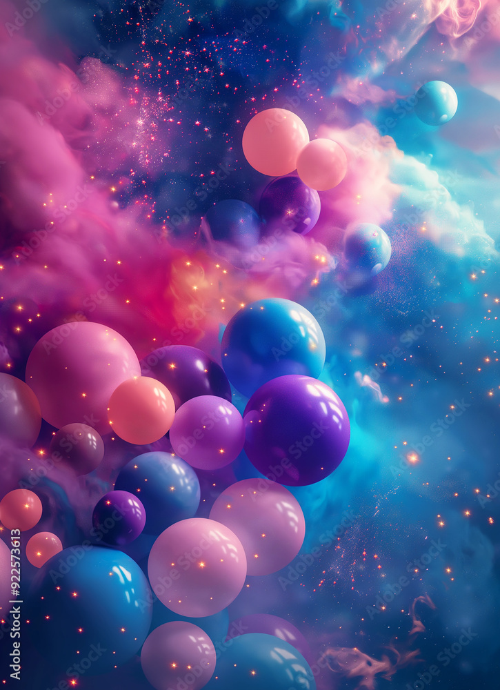 Ethereal galaxy nebula with colorful stars in a dreamy cosmic universe and fantasy space scene Ethereal galaxy nebula with colorful stars in a dreamy cosmic universe and fantasy space scene