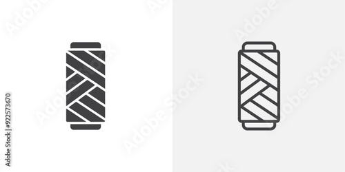 Thread vector icon set black filled and outlined style.