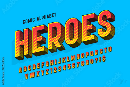 Trendy Bubble comical alphabet design, colorful, typeface.