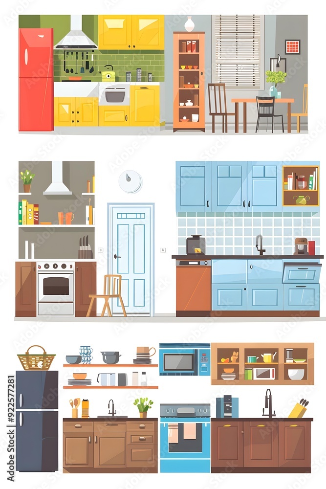 Modern Kitchen Interior Design Elements Illustration Modern Kitchen Interior Design Elements Illustration