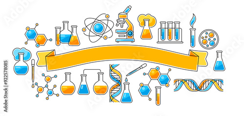 Background with science items. Medical concept image.