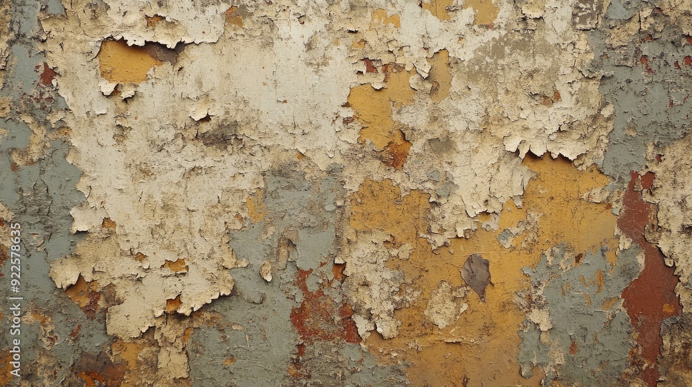 A wall covered in peeling paint, with a rough surface that hints at years of exposure to the elements. A wall covered in peeling paint, with a rough surface that hints at years of exposure to the elements.