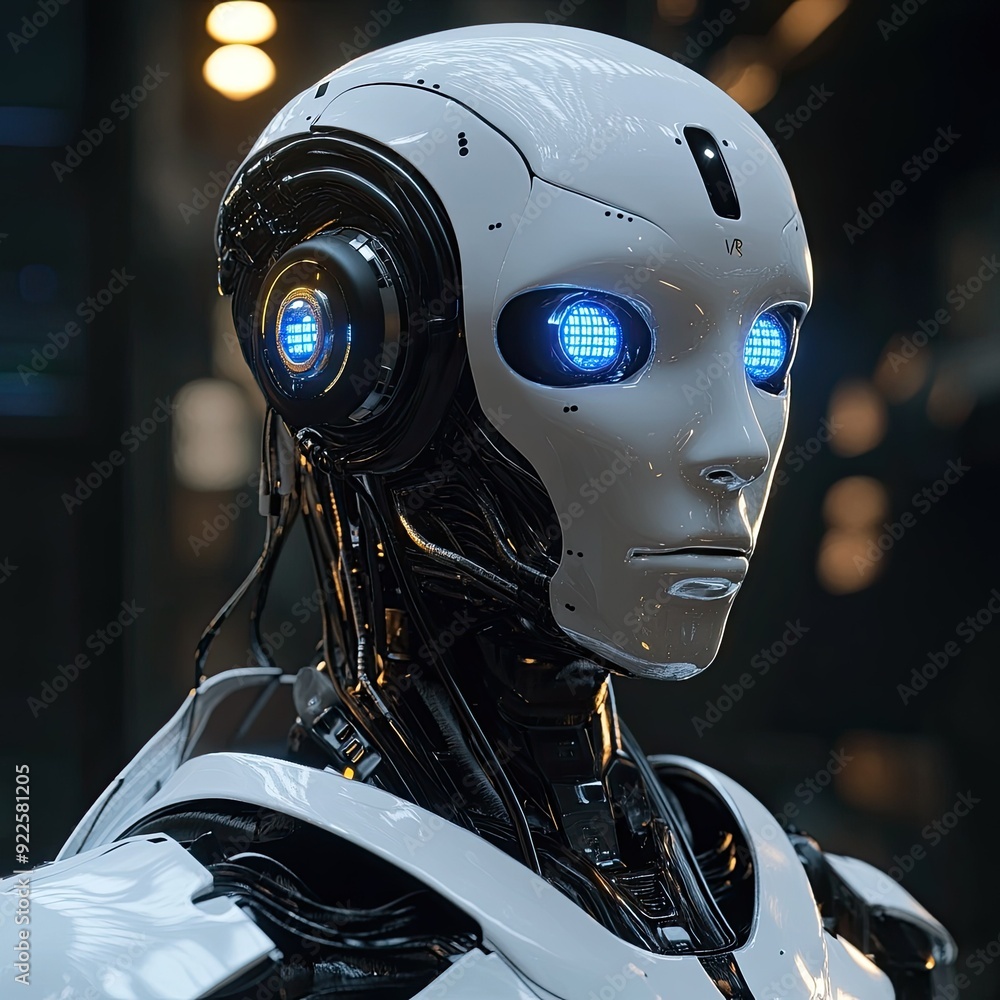 A detailed image of an AI humanoid robot, poised and ready, symbolizing the intersection of technology and human innovation A detailed image of an AI humanoid robot, poised and ready, symbolizing the intersection of technology and human innovation