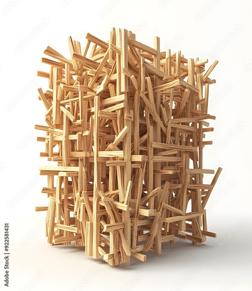 Abstract Wooden Sculpture 3D Rendering Abstract Wooden Sculpture 3D Rendering