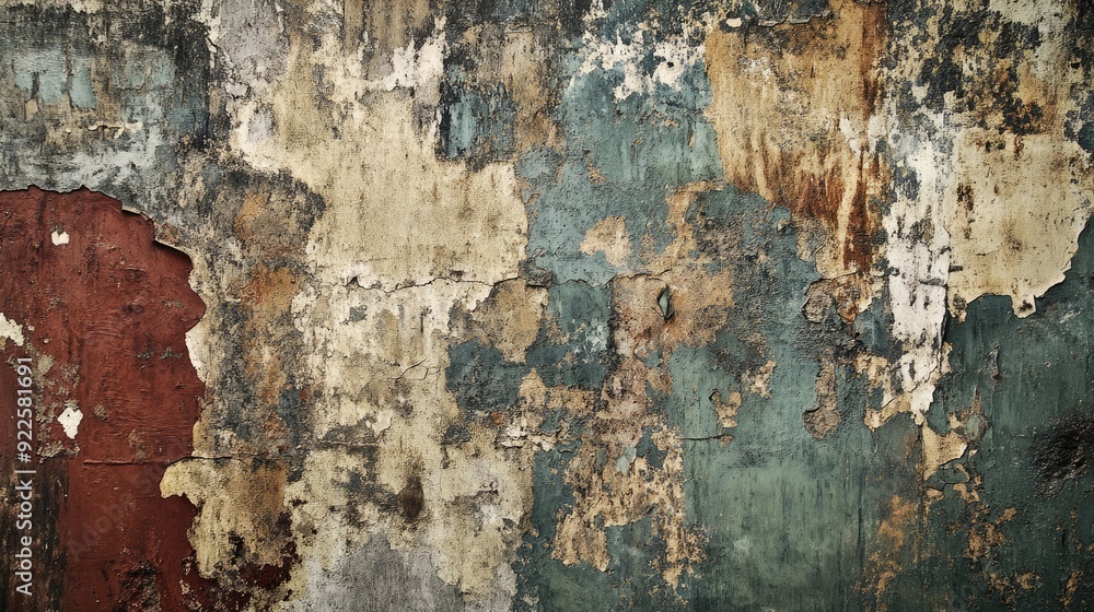 A weathered wall with peeling paint and a rough texture, capturing the passage of time and decay. A weathered wall with peeling paint and a rough texture, capturing the passage of time and decay.