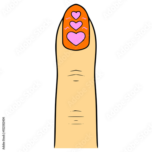 nail arts illustration hand drawn isolated vector