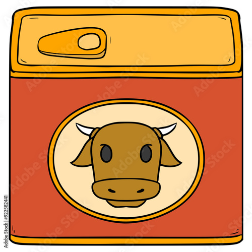 canned corned beef illustration hand drawn isolated vector