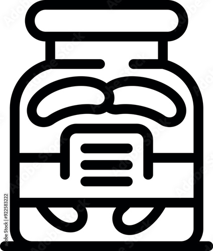 Glass jar with pickled food preserving vegetables for long time storage
