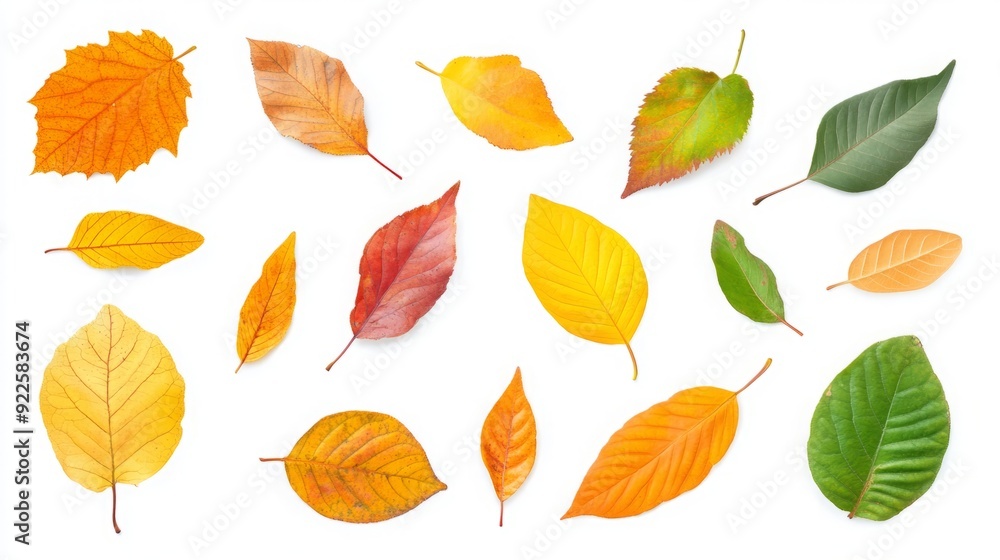 Autumn's Tapestry - A Colorful Display of Fallen Leaves on a White Canvas from a Top View. Autumn's Tapestry - A Colorful Display of Fallen Leaves on a White Canvas from a Top View.