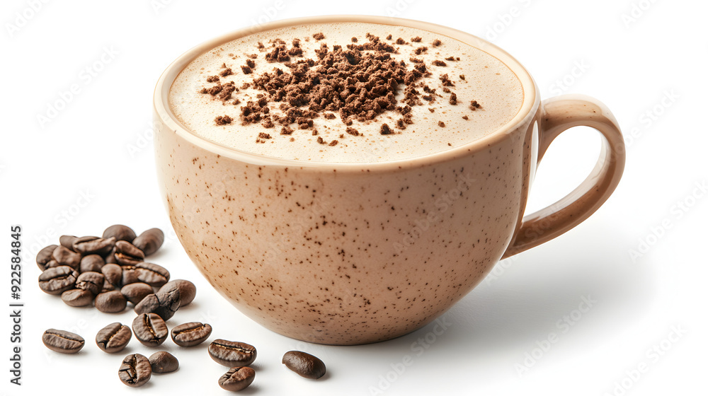 cup of coffee with beans cup of coffee with beans