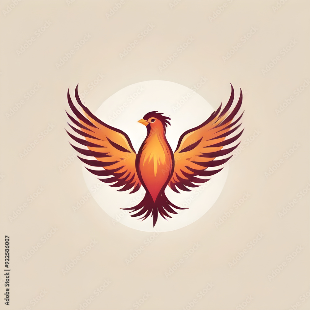 Fototapeta premium Phoenix feathers background with fiery hues