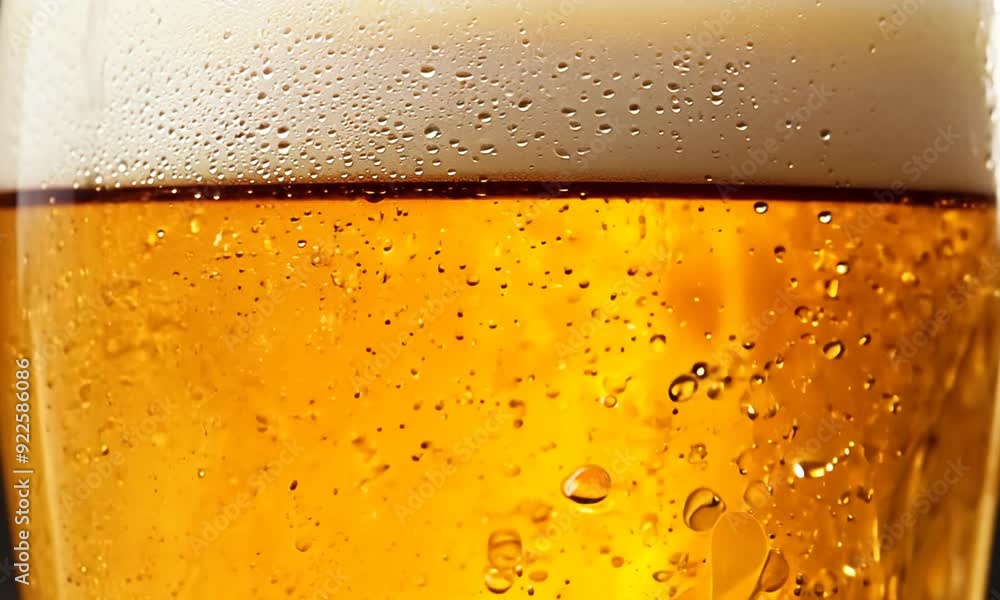 A glass of beer is poured into a cup, with foam on top A glass of beer is poured into a cup, with foam on top