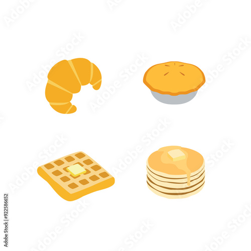 Food set emoji vector illustration