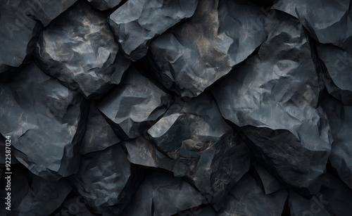 Wallpaper Mural Close-up of dark, textured coal rocks stacked together. Torontodigital.ca