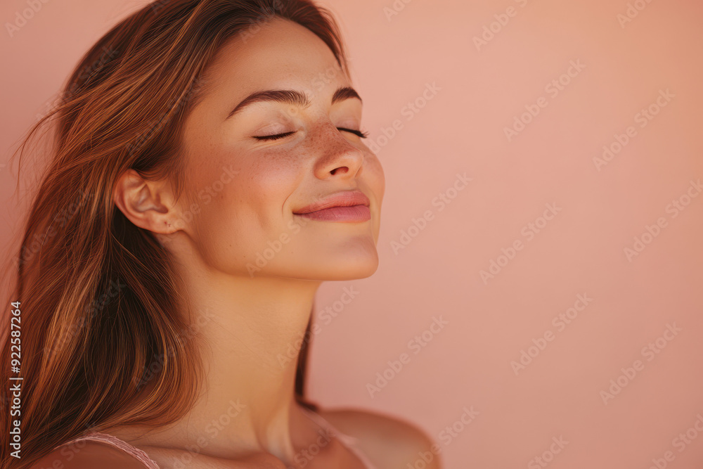 A close up of a woman's face with her eyes closed A close up of a woman's face with her eyes closed