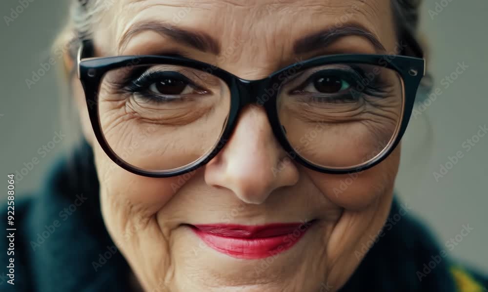 Portrait of a senior woman with glasses looking at the camera. Portrait of a senior woman with glasses looking at the camera.