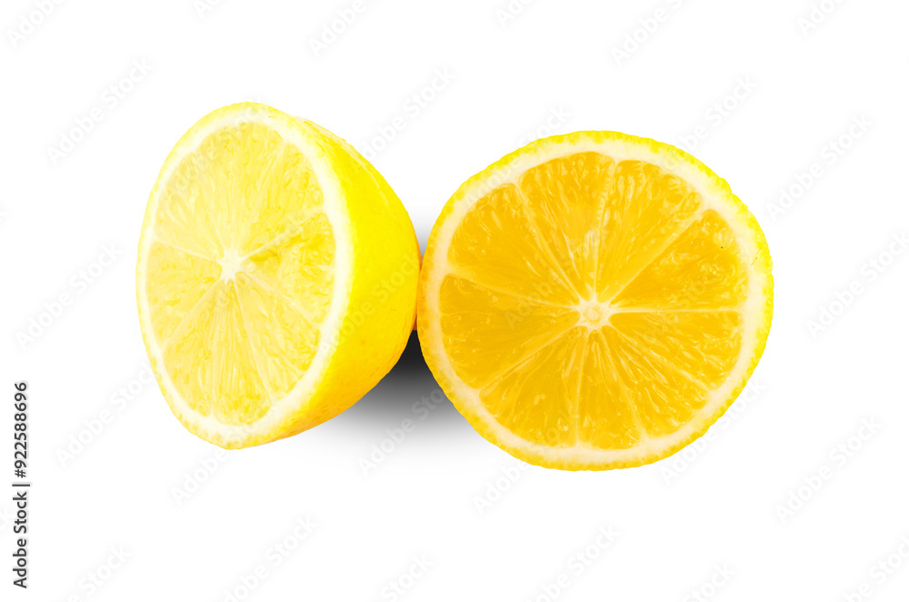 slices yellow lemon with transparent background slices yellow lemon with transparent background
