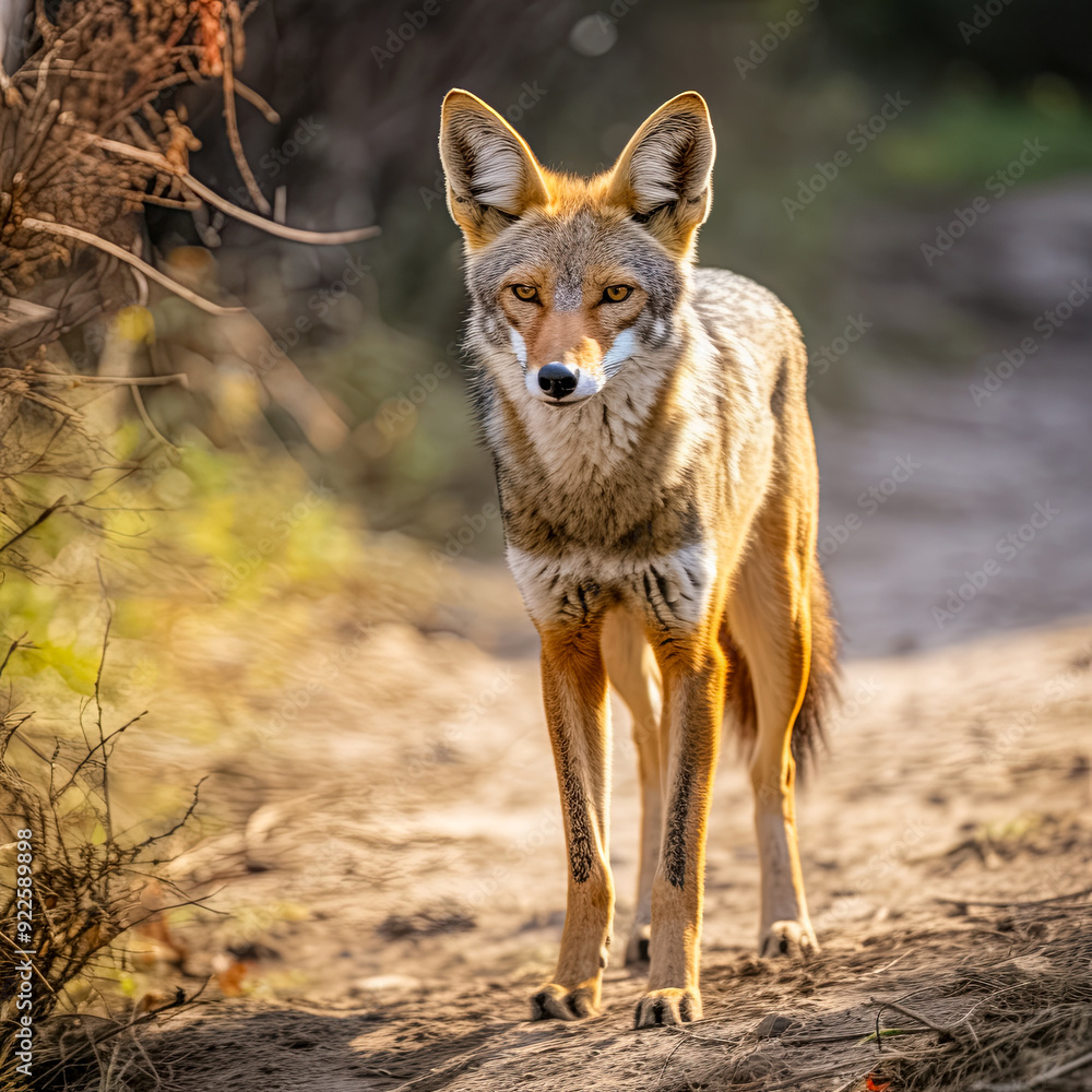 Fototapeta premium Schakal, Wildhund in freier Natur, Generative AI